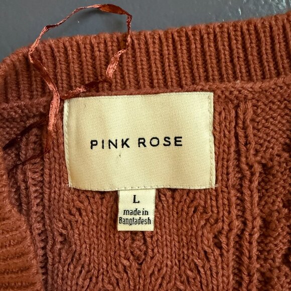 Pink Rose Sweater ,EUC, Size L - Picture 2 of 10